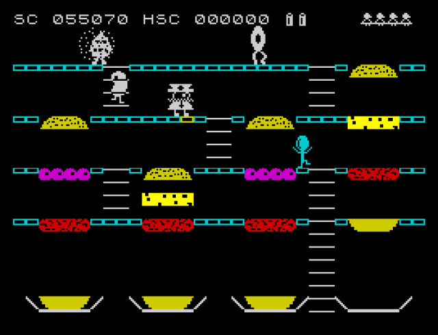 Mr Wimpy Burger time clone for the ZX Spectrum