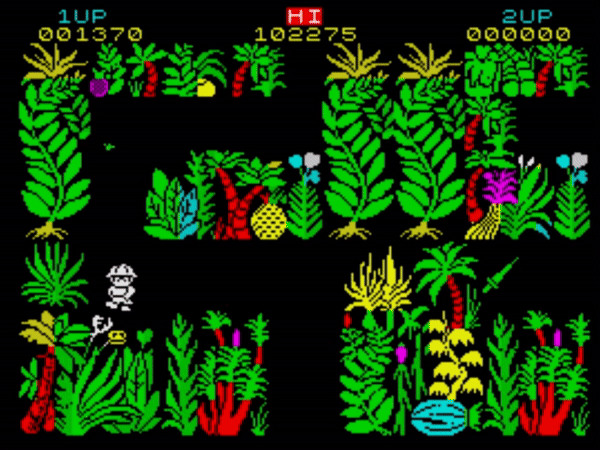 Gameplay gif of Sabre Wulf on the ZX Spectrum